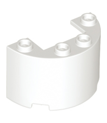 LEGO - Halve cilinder 2 x 4 x 2 met 1 x 2 uitsparing - White | N - Thumbnail