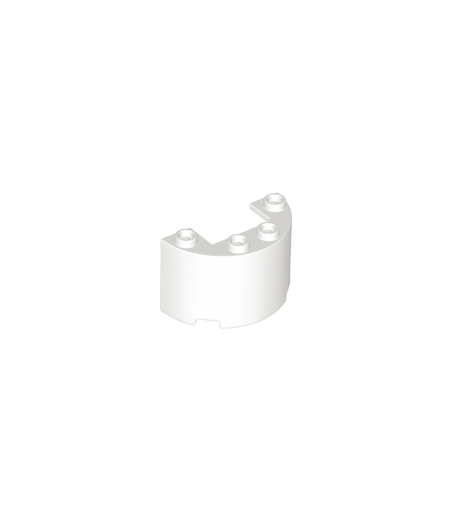 LEGO - Halve cilinder 2 x 4 x 2 met 1 x 2 uitsparing - White | N