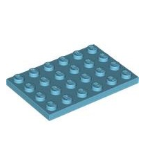 LEGO - Plaat 4 x 6 - Medium Azure | N - Thumbnail