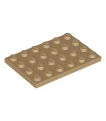 LEGO - Plaat 4 x 6 - Dark Tan | N - Thumbnail