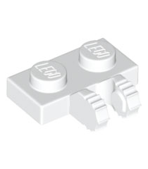 LEGO - Scharnierplaat 1 x 2 vergrendelend met 2 vingers aan zijkant en 7 tanden (50340) - White | N - Thumbnail