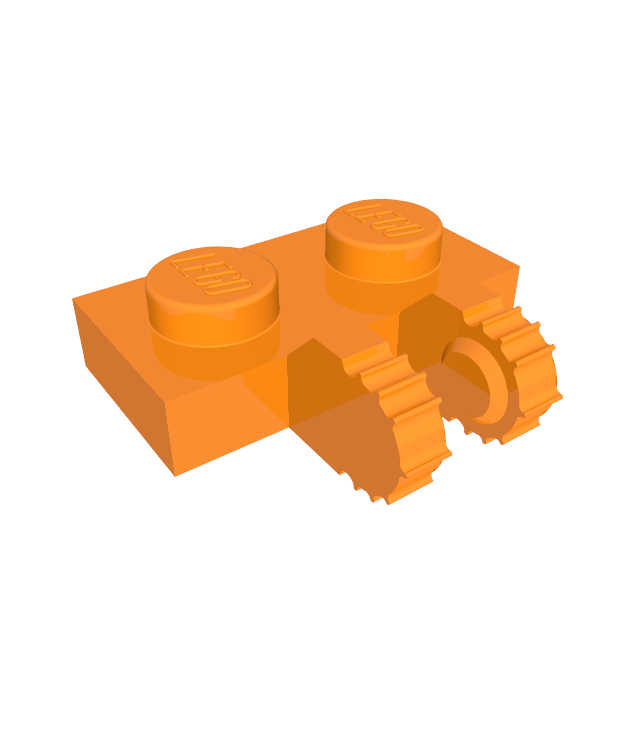 LEGO - Scharnierplaat 1 x 2 vergrendelend met 2 vingers aan zijkant en 7 tanden (50340) - Orange | N
