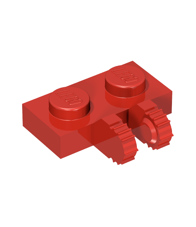 LEGO - Scharnierplaat 1 x 2 vergrendelend met 2 vingers aan zijkant en 7 tanden (50340) - Red | N