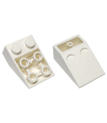 LEGO - Helling, omgekeerd 33 graden graden 3 x 2 met holle ronde onderbuis - White | N - Thumbnail