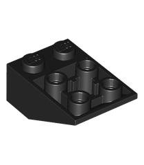 LEGO - Helling, omgekeerd 33 graden graden 3 x 2 met holle ronde onderbuis - Black | N - Thumbnail