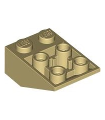 LEGO - Helling, omgekeerd 33 graden graden 3 x 2 met holle ronde onderbuis - Tan | N - Thumbnail