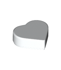 LEGO - Tegel, rond 1 x 1 hart - White | N - Thumbnail
