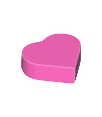 LEGO - Tegel, rond 1 x 1 hart - Dark Pink | N - Thumbnail