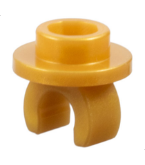 LEGO - Plaat, rond 1 x 1 met clip aan onderzijde - Pearl Gold | N - Thumbnail