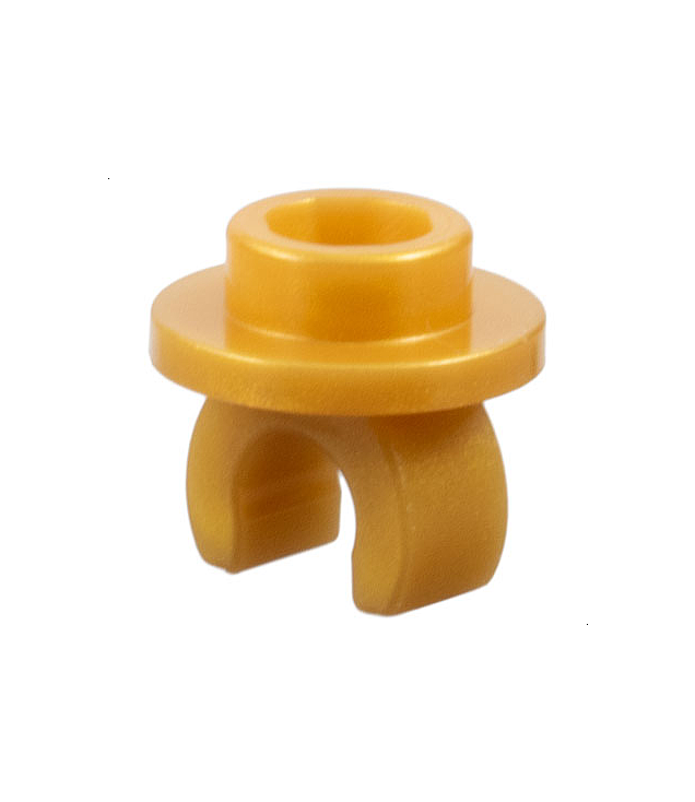LEGO - Plaat, rond 1 x 1 met clip aan onderzijde - Pearl Gold | N