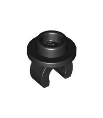 LEGO - Plaat, rond 1 x 1 met clip aan onderzijde - Black | N - Thumbnail