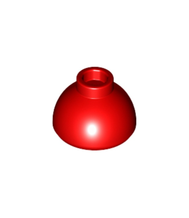 LEGO - Steen, rond 1 1/2 x 1 1/2 x 2/3 koepelvormig - Red | N
