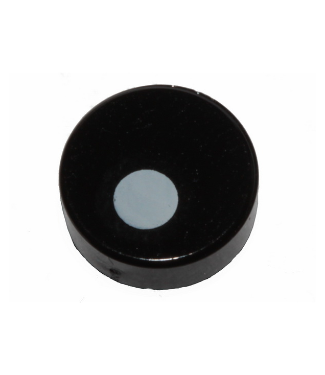 LEGO - Tegel, rond 1 x 1 met kleine witte cirkel / verschoven pupilpatroon - Black | N