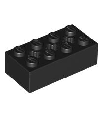 LEGO - Technic, steen 2 x 4 met 3 as-gaten - Black | N - Thumbnail