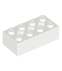 LEGO - Technic, steen 2 x 4 met 3 as-gaten - White | N - Thumbnail