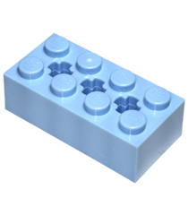 LEGO - Technic, steen 2 x 4 met 3 as-gaten - Bright Light Blue | N - Thumbnail