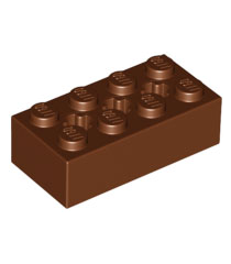 LEGO - Technic, steen 2 x 4 met 3 as-gaten - Reddish Brown | N - Thumbnail
