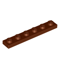 LEGO - Plaat 1 x 6 - Reddish Brown | N - Thumbnail