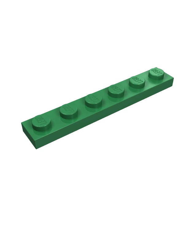 LEGO - Plaat 1 x 6 - Green | N