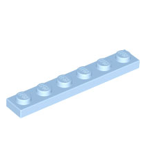LEGO - Plaat 1 x 6 - Bright Light Blue | N - Thumbnail