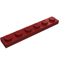 LEGO - Plaat 1 x 6 - Dark Red | N - Thumbnail