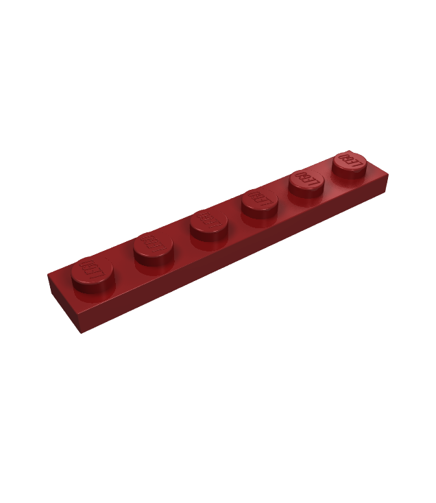 LEGO - Plaat 1 x 6 - Dark Red | N