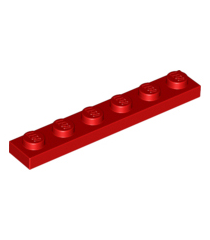 LEGO - Plaat 1 x 6 - Red | N - Thumbnail