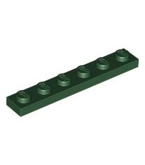 LEGO - Plaat 1 x 6 - Dark Green | N - Thumbnail