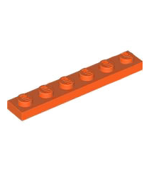 LEGO - Plaat 1 x 6 - Reddish Orange | N - Thumbnail