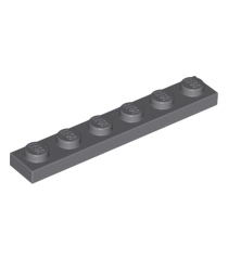 LEGO - Plaat 1 x 6 - Dark Bluish Gray | N - Thumbnail