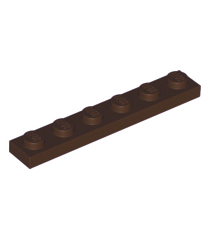 LEGO - Plaat 1 x 6 - Dark Brown | N - Thumbnail