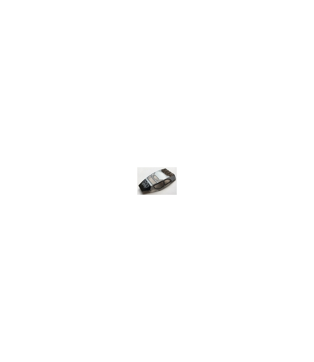 LEGO - Ruit 10 x 6 x 2 gebogen met wit frame en luchtinlaatpatroon - Trans-Brown | N