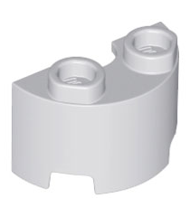 LEGO - Halve cilinder 1 x 2 x 1 - Light Bluish Gray | N - Thumbnail