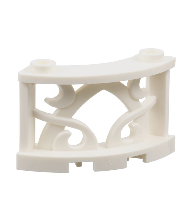 LEGO - Hek 3 x 3 x 2 kwart-rond sierlijk met 2 noppen - White | N