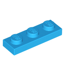 LEGO - Plaat 1 x 3 - Dark Azure | N - Thumbnail