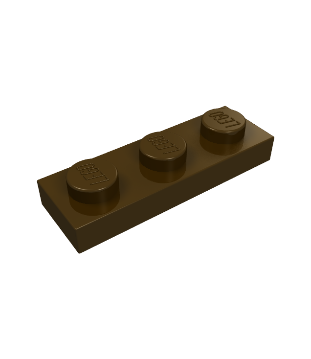 LEGO - Plaat 1 x 3 - Dark Brown | N