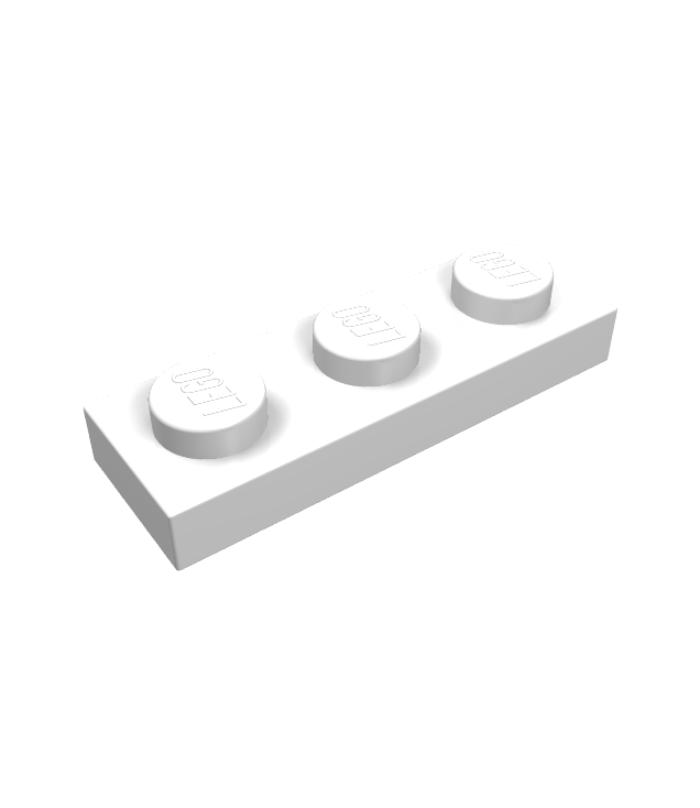 LEGO - Plaat 1 x 3 - White | N