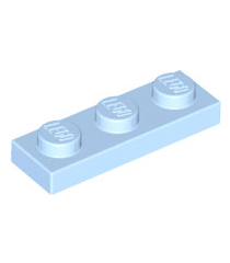 LEGO - Plaat 1 x 3 - Bright Light Blue | N - Thumbnail