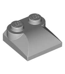 LEGO - Helling, gebogen 2 x 2 x 2/3 met 2 noppen en gebogen zijkanten - Light Bluish Gray | N - Thumbnail