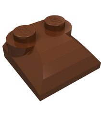 LEGO - Helling, gebogen 2 x 2 x 2/3 met 2 noppen en gebogen zijkanten - Reddish Brown | N - Thumbnail