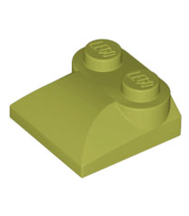 LEGO - Helling, gebogen 2 x 2 x 2/3 met 2 noppen en gebogen zijkanten - Olive Green | N - Thumbnail