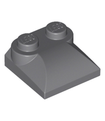 LEGO - Helling, gebogen 2 x 2 x 2/3 met 2 noppen en gebogen zijkanten - Dark Bluish Gray | N - Thumbnail