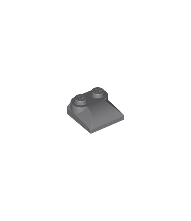 LEGO - Helling, gebogen 2 x 2 x 2/3 met 2 noppen en gebogen zijkanten - Dark Bluish Gray | N
