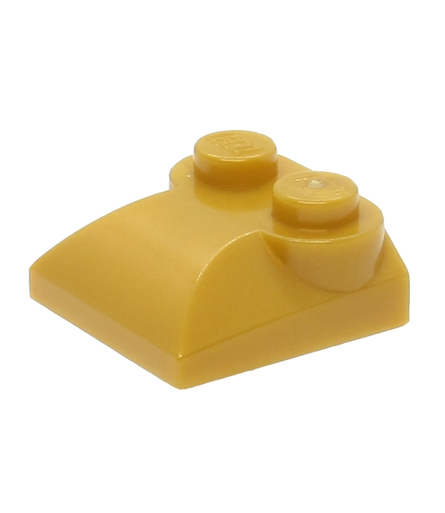 LEGO - Helling, gebogen 2 x 2 x 2/3 met 2 noppen en gebogen zijkanten - Pearl Gold | N