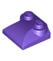 LEGO - Helling, gebogen 2 x 2 x 2/3 met 2 noppen en gebogen zijkanten - Dark Purple | N - Thumbnail