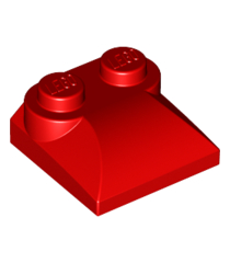 LEGO - Helling, gebogen 2 x 2 x 2/3 met 2 noppen en gebogen zijkanten - Red | N - Thumbnail