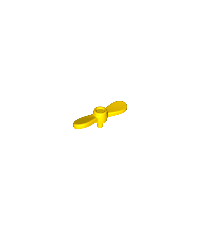 LEGO - Minifiguurpropeller met 2 gedraaide bladen en kleine pin - Yellow | N