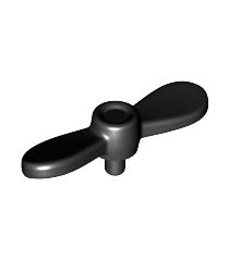 LEGO - Minifiguurpropeller met 2 gedraaide bladen en kleine pin - Black | N - Thumbnail
