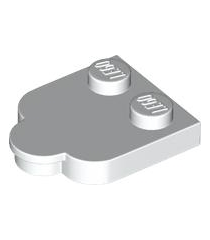 LEGO - Tegel, gemodificeerd 2 x 2 met noppen aan rand, afgeronde hoeken en 1 x 1 halve cirkeluitbreiding - White | N - Thumbnail