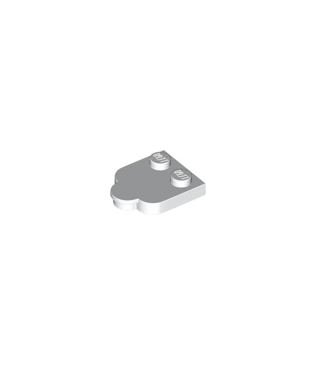 LEGO - Tegel, gemodificeerd 2 x 2 met noppen aan rand, afgeronde hoeken en 1 x 1 halve cirkeluitbreiding - White | N